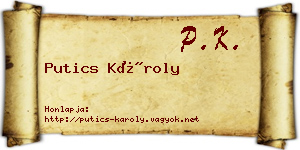Putics Károly névjegykártya